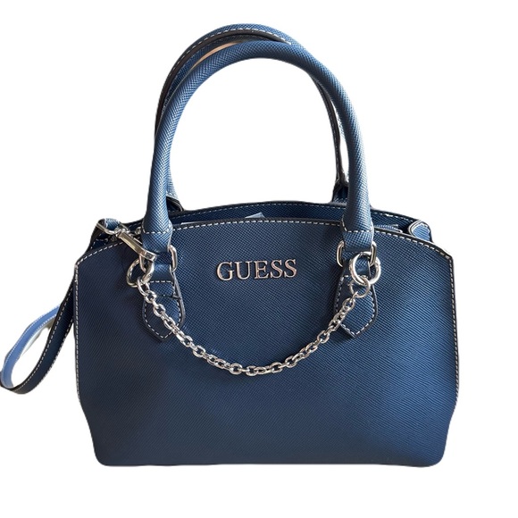 Guess Handbags - GUESS Navy Denim Look Shoulder Bag | Faux Leather Style Purse NWT